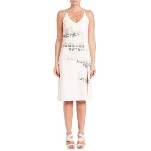 HALSTON HERITAGE Embellished Eggshell Shift Dress 0 - Picture 1 of 4